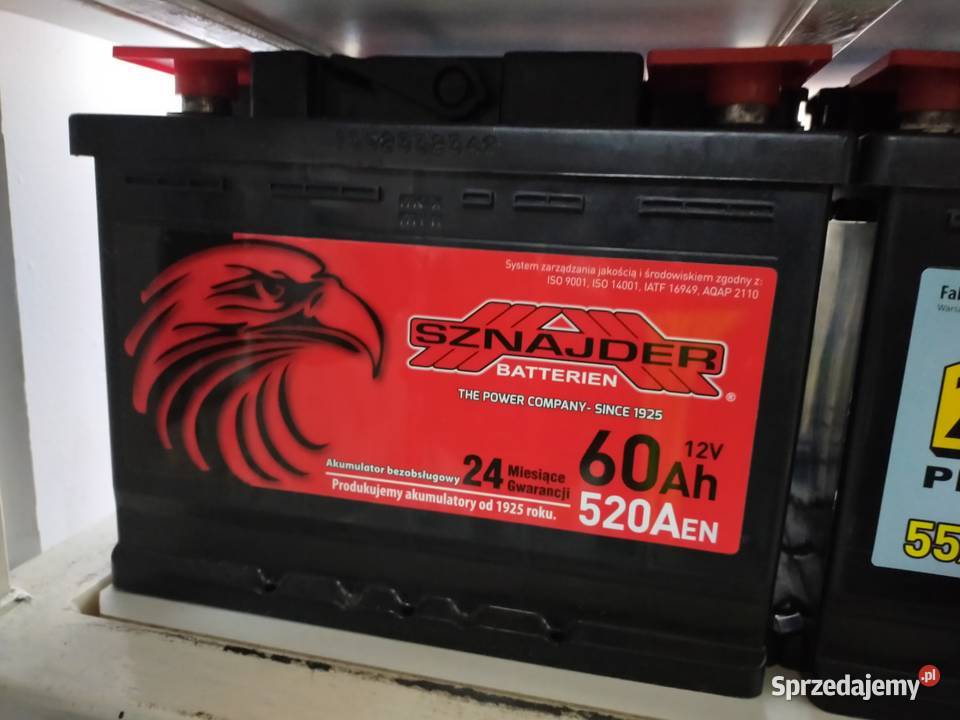 Akumulator 12V60Ah500A nowy faktura VAT ZAP sprzedam
