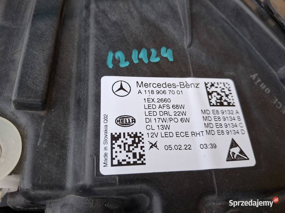 MERCEDES CLA W118 REFLEKTOR PRAWY MULTIBEAM FILL sprzedam