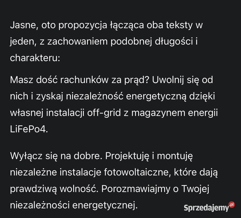 Instalacje fotowoltaiczne off grid magazyny Magazyny energii Sieradz