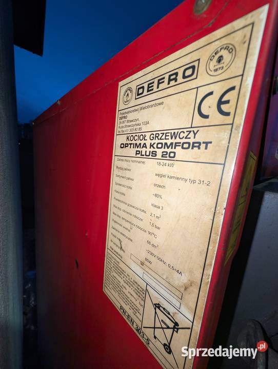 KociołPiec węglowy Defro Optima Komfort Plus 20 Kotły i Piece CO