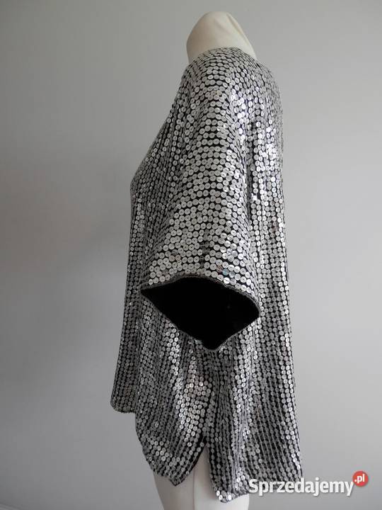 Bluzka Jedwabna 100 Naturalny Jedwab Wieczorowa krótki Łomża