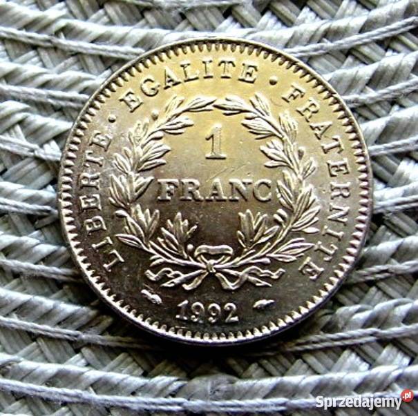 Francja 1 Frank 1992rŁadna wielkopolskie Kalisz