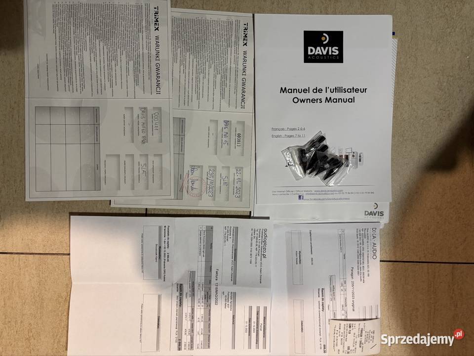 Kolumny podlogowe 3 drozne Davis Acoustics sprzedam