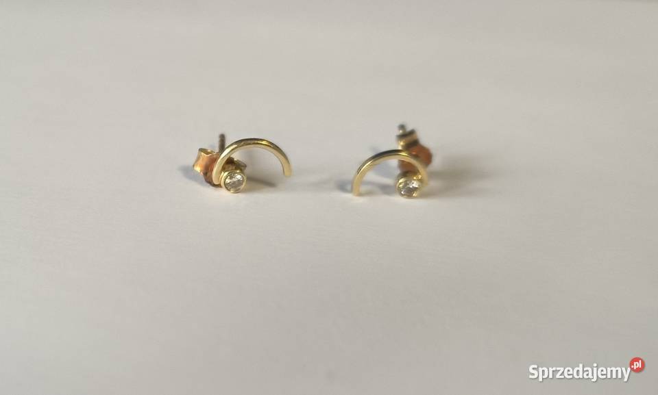 Kolczyki Yes złoto 585 z diamentami certyfikat małopolskie Myślenice