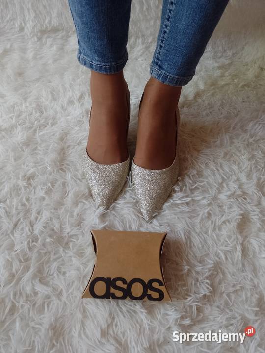 40 ASOS Złote czółenka z odkrytą piętą z Londynu 26.5cm Kraków