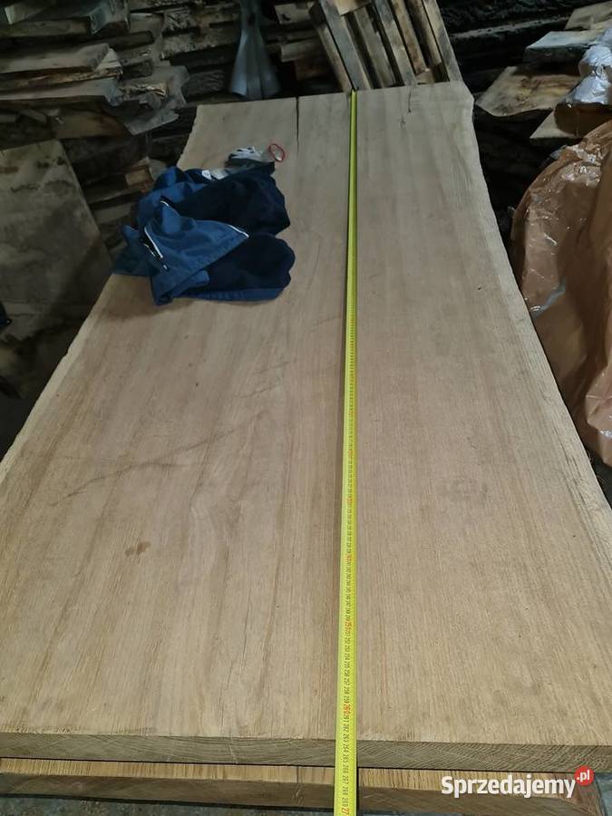 blat drewniany suchy dąb lite drewno monolit stół deska półk