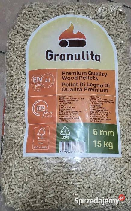 Pellet drzewny granulita jasny A1 EN