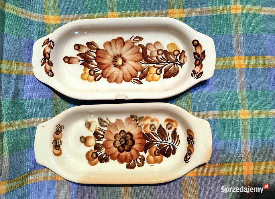 Fajans tacki ręcznie malowane Vintage KOŁO