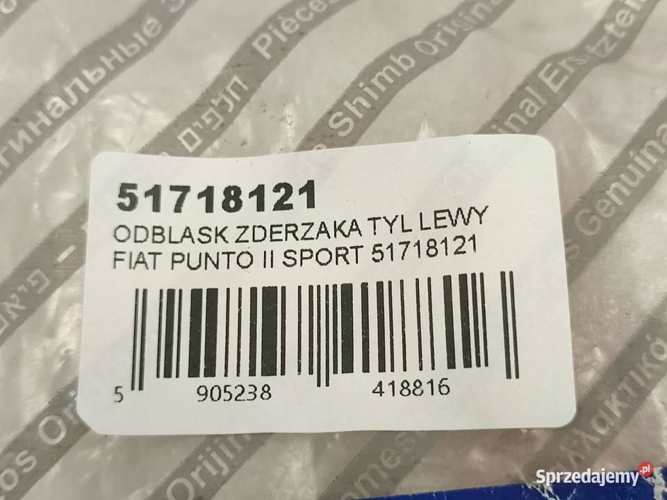 ODBLASK ZDERZAKA LEWY TYŁ FIAT PANDA 20032012 osobowe