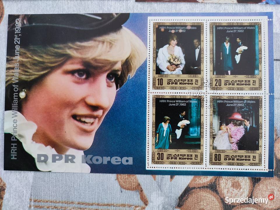 zestaw 1 znaczków księżna Diana Myszków