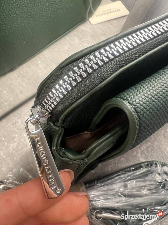 Torebka na ramię listonoszka z paskiem zielona Listonoszka  Jasło