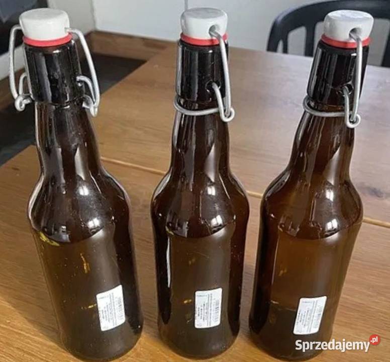 Butelki BB szklane 500ml 05l pałąk klips krachla Rewal
