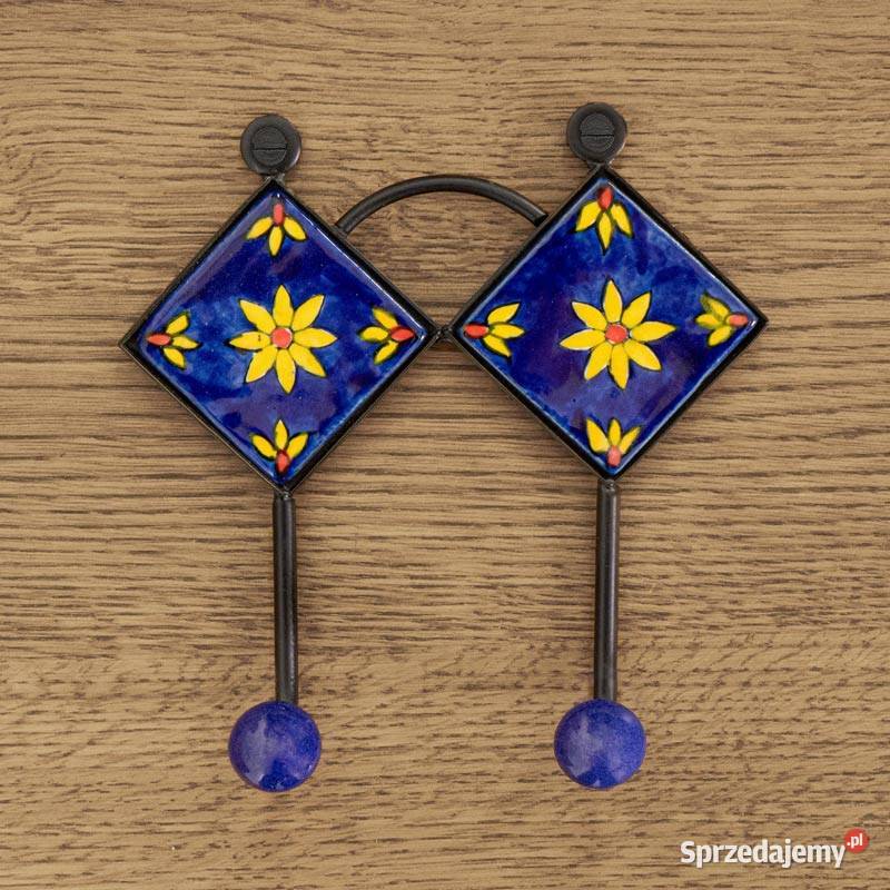 Hak wieszakowy ceramiczny 155 mm DAISY podwójny Wieszaki świętokrzyskie Chmielnik