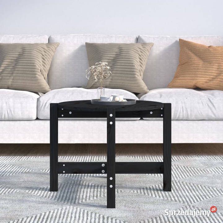 Stolik kawowy czarny 625x45 lite drewno sosnowe Warszawa