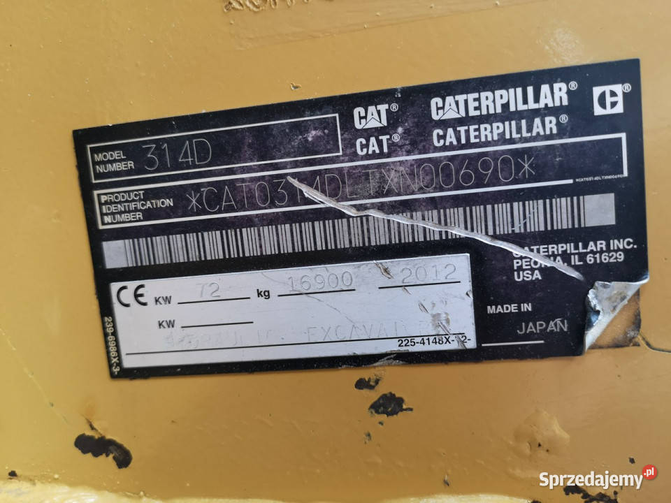 gąsienicowa Caterpillar CAT 314D LCR GĄSIENICOWA pełny VAT świętokrzyskie sprzedam