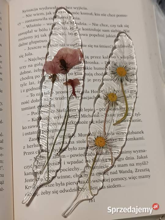 Zakładka do książki pióro na prezent kwiaty rośliny