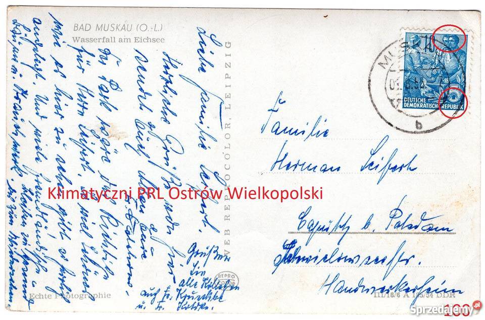 Pocztówka Post card Bad Muskau Wasserfall am Bielsko-Biała