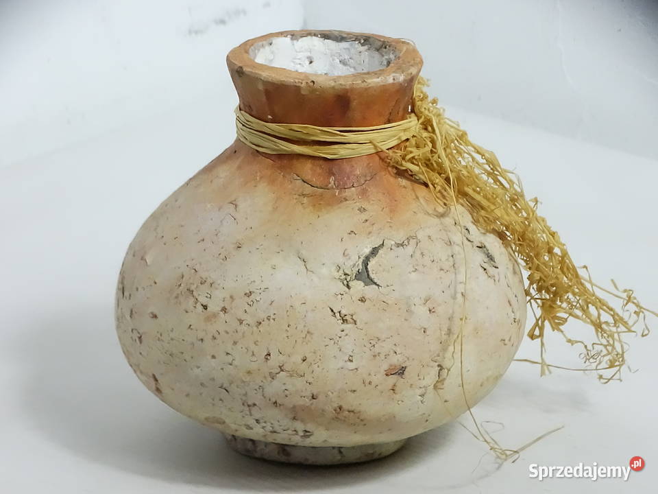 Ceramiczny wazonik retro z symbolem Podwójnego Biłgoraj