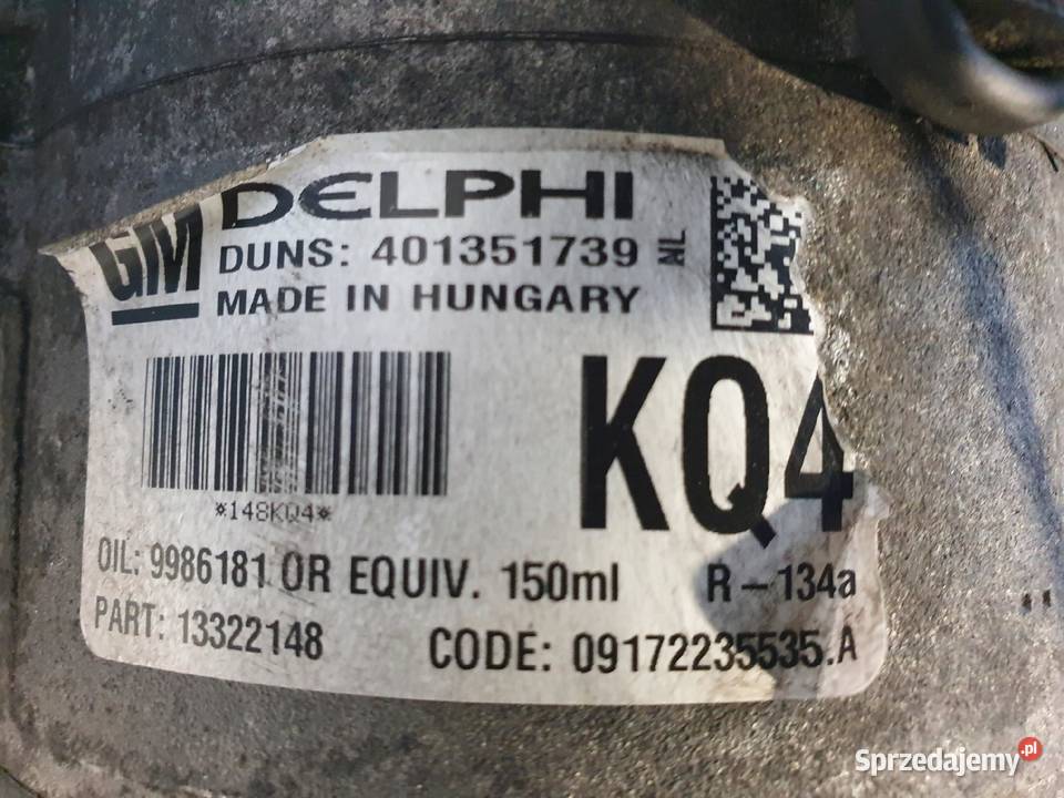 SPRĘŻARKA KLIMATYZACJI Opel Zafira B Astra J 17 Chełm