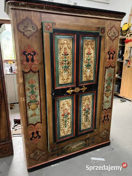 Szafa ludowa malowana antyk Szwajcaria
