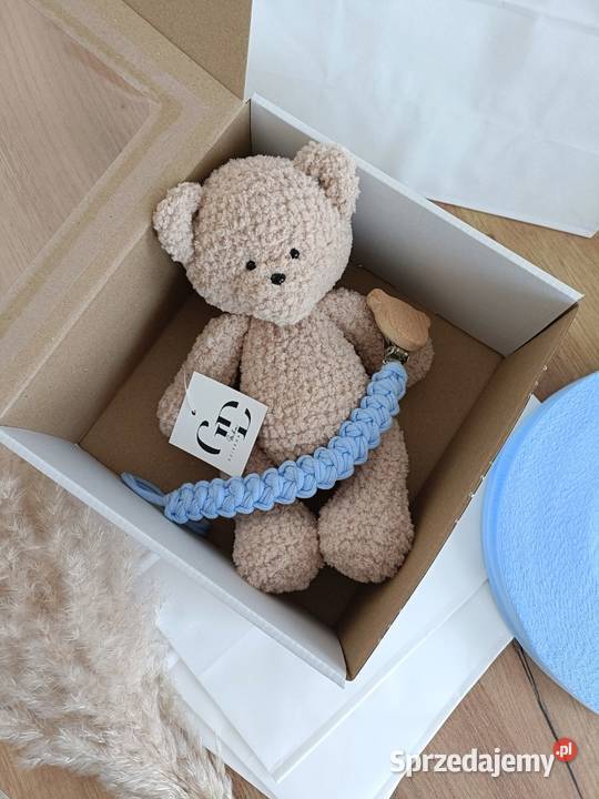 Zestaw handmade miś zawieszka do smoczka Warszawa