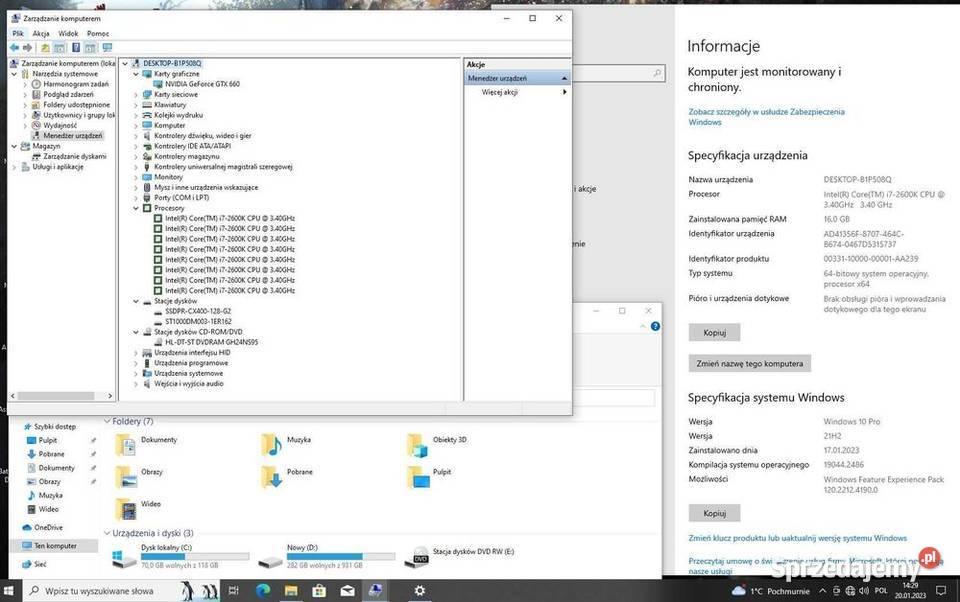 PC GAMING Wiedzmin3 I72600KGTX 660 2GB DDR5Ram Komputery i Akcesoria Przygodziczki sprzedam
