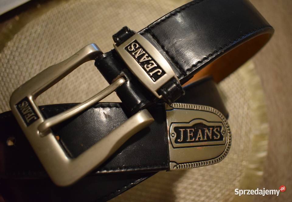 Pasek Jeans z metalową klamrą i końcówką gruby z Paski Chełmno sprzedam