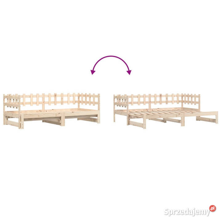 Łóżko rozsuwane 2x80x200 lite drewno sosnowe 68cm Warszawa sprzedam