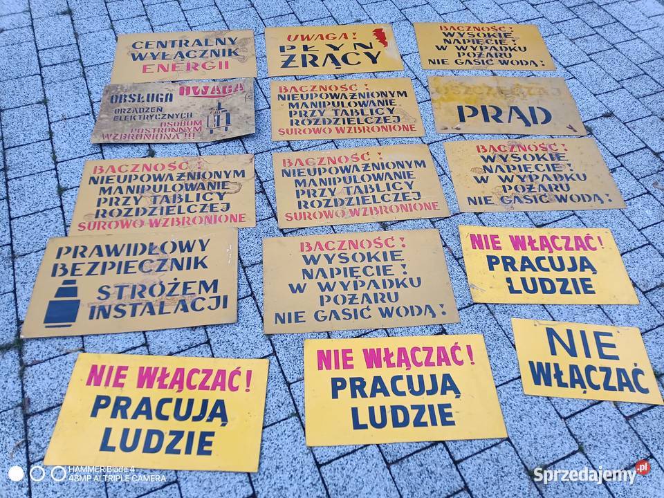 Stare tablice emaliowane informacyjne Olszyna