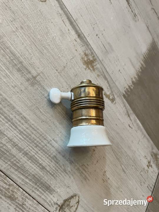 Stara oprawka mosiężna z porcelanką i Chudów