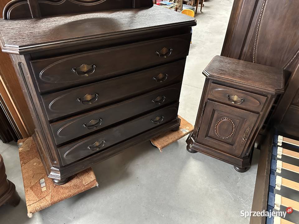 Masywna dębowa sypialnia łóżko 160 szafki komoda Sławoszewek sprzedam