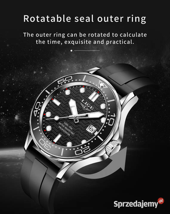 Zegarek męski sportowy Lige styl nurka Seamaster lubuskie sprzedam
