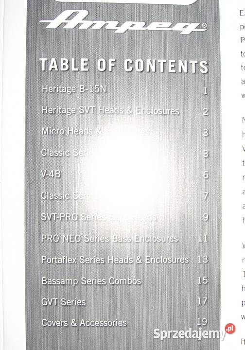 Ampeg two Catalogs Lists 2002 2003 2006 Gitary i akcesoria Kępice