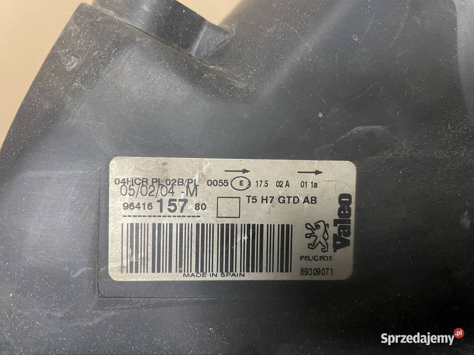 Reflektor lampa przód lewa prawa peugeot 307