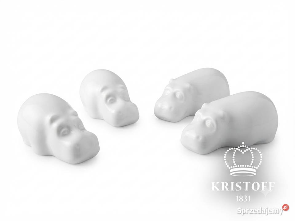 Figurka porcelanowa hipopotam Wawel biały Dekoracje i ozdoby Wałbrzych