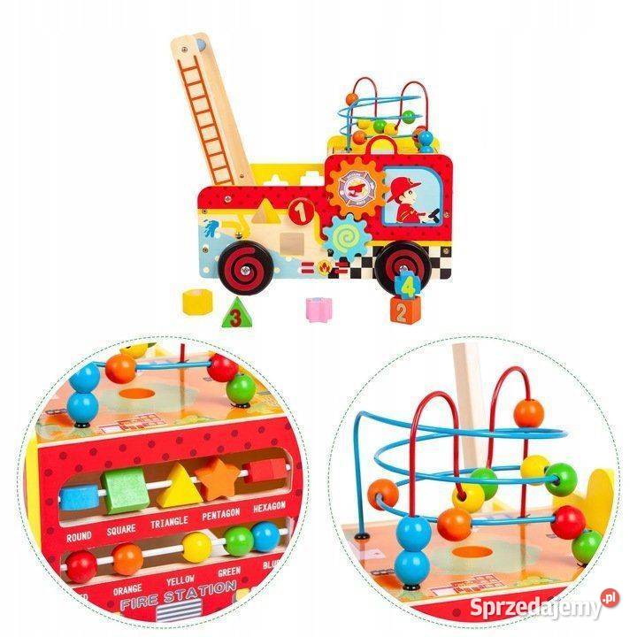 Drewniany pchacz edukacyjny straż pożarna klocki Bielsk Podlaski