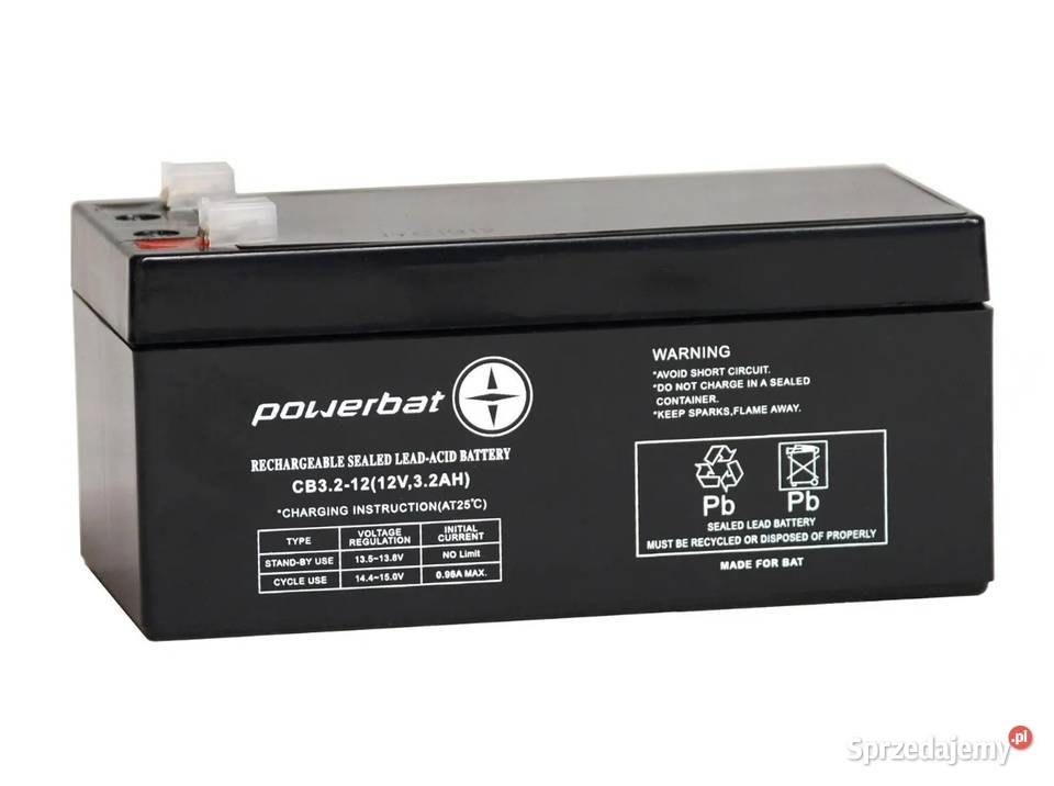Akumulator żelowy POWERBAT CB 3212 12V 32Ah akumulatory wielkopolskie Kalisz