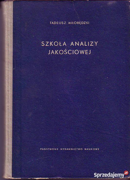 2035 SZKOŁA ANALIZY JAKOŚCIOWEJ TADEUSZ MIŁOBĘDZ Książki naukowe i popularnonaukowe małopolskie sprzedam