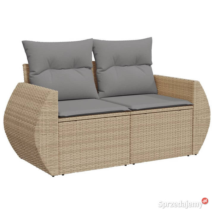 Sofa ogrodowa z poduszkami 2osobowa beżowa mazowieckie