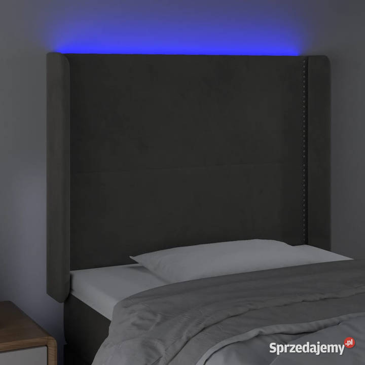 Zagłówek do łóżka z LED jasnoszary 103x16x118128 Warszawa
