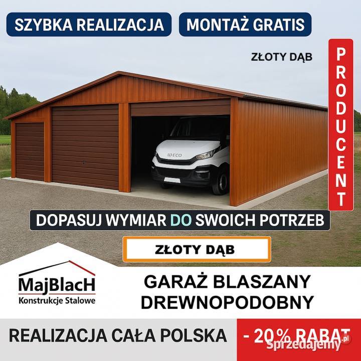 A58Kolory RAL Hala Wiata Garaż Blaszany RABAT Bielsk Podlaski