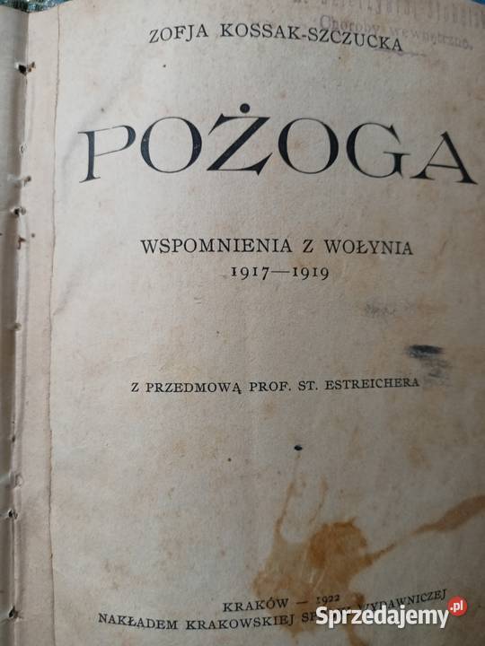 Pożoga przedwojenne książki antykwariat aukcje Warszawa