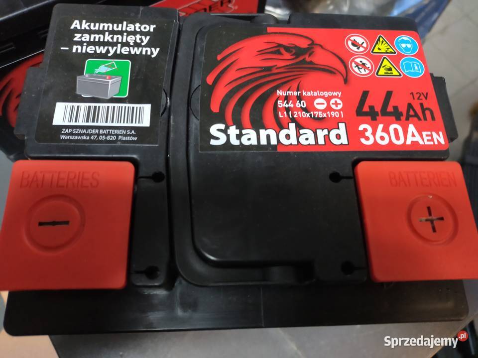 Akumulator 12V 44Ah 360A polski nowy faktura VAT akumulatory Kołobrzeg sprzedam