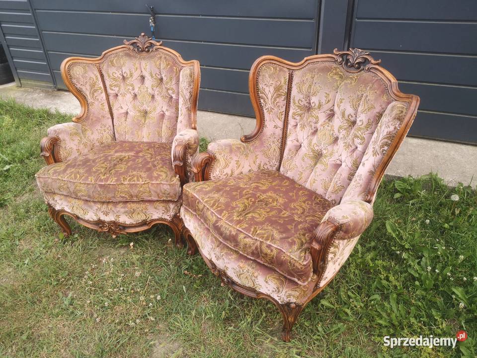 Komplet foteli barokowych rzeźbionych