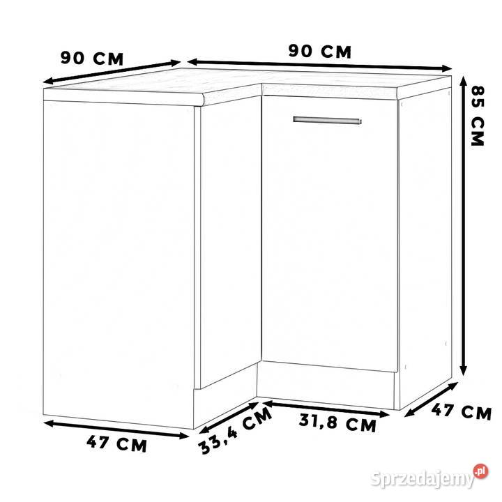 Szafka Kuchenna Stojąca Narożna Z Blatem 90 90cm warmińsko-mazurskie