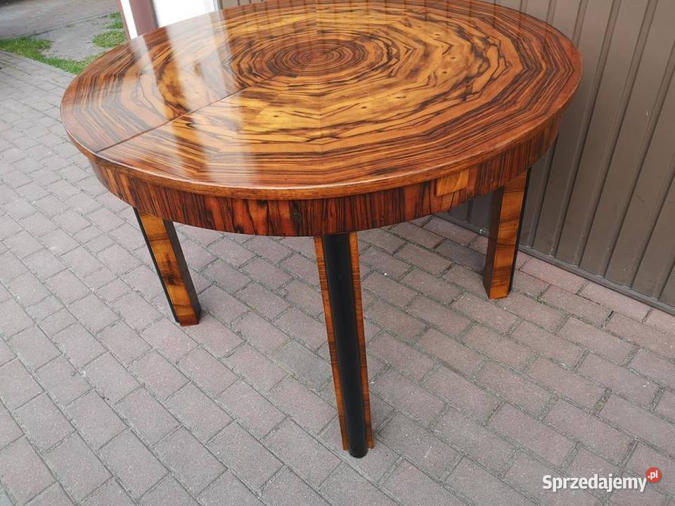 Stół ArtDeco 113 Okrągły Orzech Politura Antyk Swarzędz