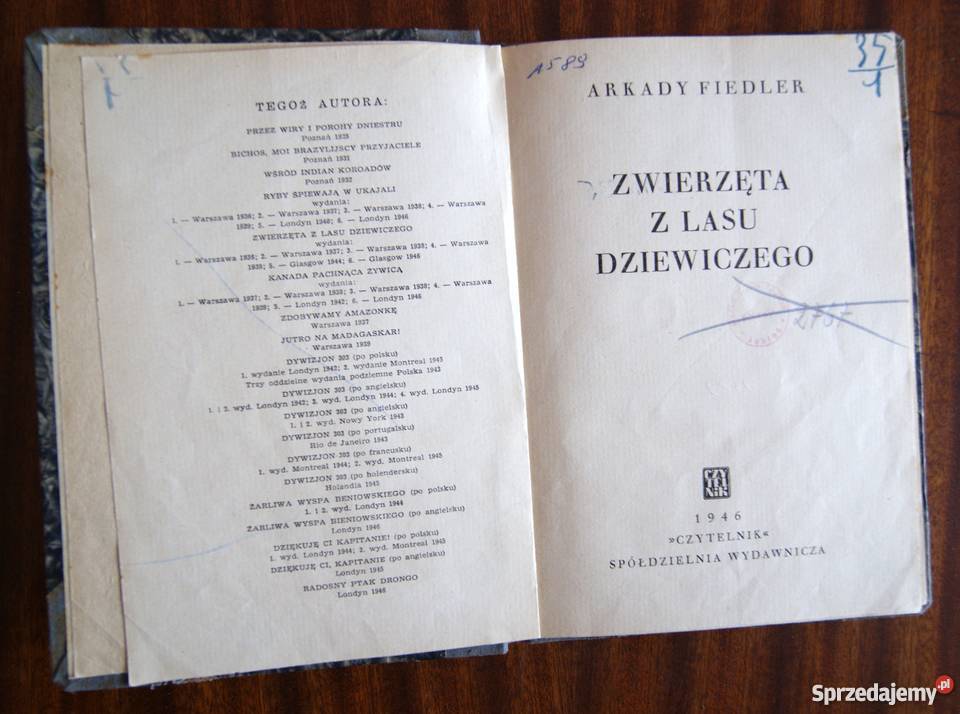 Arkady Fiedler Zwierzęta z lasu dziewiczego 1946 Proza i poezja Parczew