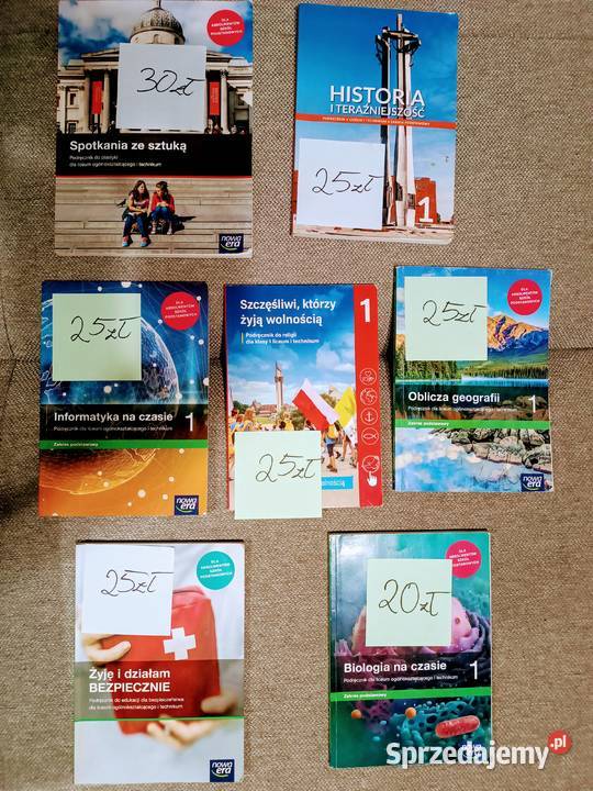 Sprzedam książki do 1 klasy technikum liceum