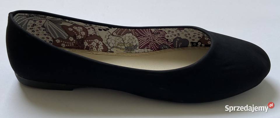 Czarne gładkie baleriny rozmiar 39 mazowieckie Żyrardów