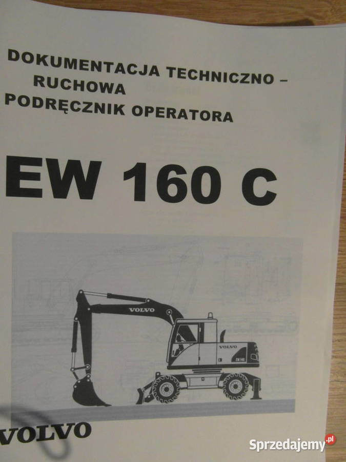 dtr instrukcja obsługi koparka volvo ew160C i Szczecin sprzedam